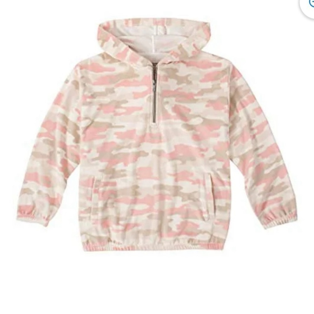 2/$30 Girls Lucky Brand Velour Fleece Hoodie Sweatshirt Christa White Sz S